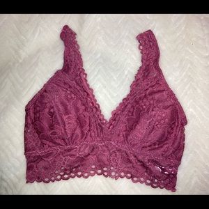 Floral Maroon Colored Padded Bralette
